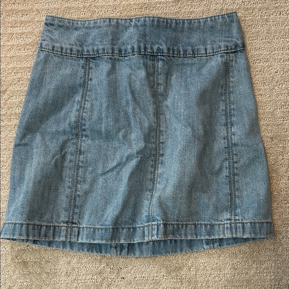 Free People Light Blue Denim Mini Skirt